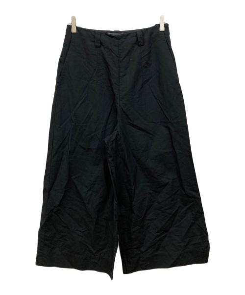 MARGARET HOWELL（マーガレットハウエル）MARGARET HOWELL (マーガレットハウエル) PLAIN WEAVE COTTON LINEN ワイドパンツ ブラック サイズ:3の古着・服飾アイテム