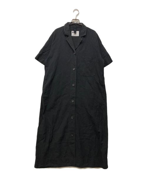 MHL（マーガレットハウエル）MHL (マーガレットハウエル) リネン混シャツワンピース ブラック サイズ:２の古着・服飾アイテム