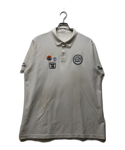 PAPAS PLUS（パパスプラス）PAPAS PLUS (パパスプラス) ワッペンポロシャツ ホワイト サイズ:LLの古着・服飾アイテム