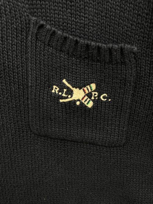 POLO RALPH LAUREN（ポロ・ラルフローレン）POLO RALPH LAUREN (ポロ・ラルフローレン) 刺繍ロゴニットポロシャツ ネイビー サイズ:Mの古着・服飾アイテム