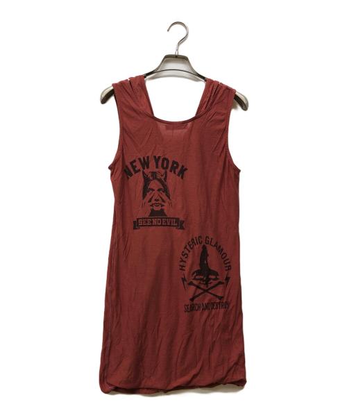 Hysteric Glamour（ヒステリックグラマー）Hysteric Glamour (ヒステリックグラマー) 総柄ノースリーブカットソー レッド サイズ:FREEの古着・服飾アイテム