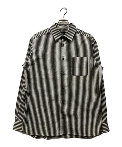 A.P.C.（アーペーセー）A.P.C. (アーペーセー) 長袖ストライプシャツ グレー サイズ:ＸＳの古着・服飾アイテム
