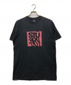 stussyステューシー）の古着「ロゴプリントTシャツ」｜ブラック
