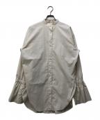 TODAYFULトゥデイフル）の古着「Gather Sleeve Typewriter Blouse」｜ホワイト