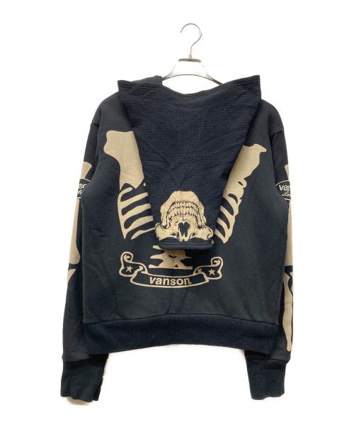VANSON（バンソン）VANSON (バンソン) スケルトンジップパーカー ブラック サイズ:Mの古着・服飾アイテム
