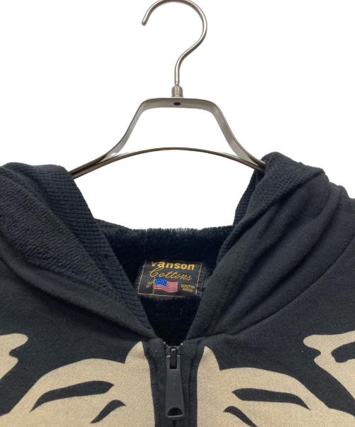 VANSON（バンソン）VANSON (バンソン) スケルトンジップパーカー ブラック サイズ:Mの古着・服飾アイテム