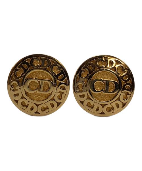 Christian Dior（クリスチャン ディオール）Christian Dior (クリスチャン ディオール) CDロゴプレートイヤリング ゴールドの古着・服飾アイテム