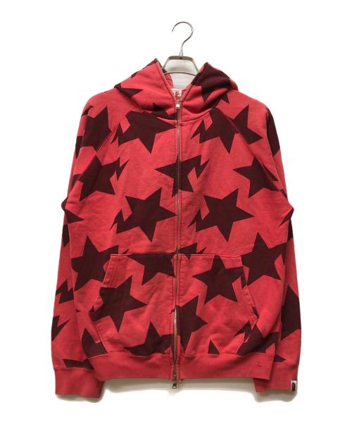 A BATHING APE（アベイシングエイプ）A BATHING APE (アベイシングエイプ) ジップパーカー レッド サイズ:Mの古着・服飾アイテム
