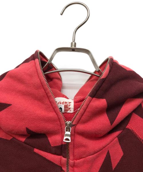 A BATHING APE（アベイシングエイプ）A BATHING APE (アベイシングエイプ) ジップパーカー レッド サイズ:Mの古着・服飾アイテム