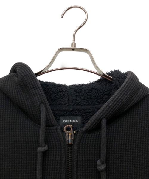 DIESEL（ディーゼル）DIESEL (ディーゼル) メッシュジップパーカー ブラック サイズ:Sの古着・服飾アイテム