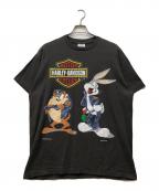 WILD OATS×HARLEY-DAVIDSONワイルド オーツ×ハーレーダビッドソン）の古着「プリントTシャツ」｜ブラック