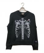 Champion REVERSE WEAVEチャンピオン リバース ウィーブ）の古着「ボーンデザインスウェット」｜ブラック