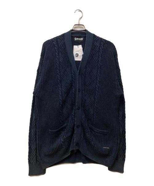 Schott（ショット）Schott (ショット) ケーブルカーディガン ネイビー サイズ:L 未使用品の古着・服飾アイテム