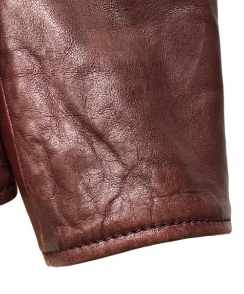 AVIREX（アヴィレックス）AVIREX (アヴィレックス) AGED WAPPEN STAND ZIP RIDERS ワインレッド サイズ:2XLの古着・服飾アイテム
