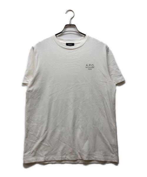 A.P.C.（アーペーセー）A.P.C. (アーペーセー) ロゴ刺繍半袖Tシャツ ホワイト サイズ:Lの古着・服飾アイテム