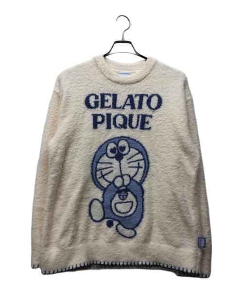GELATO PIQUE HOMME（ジェラートピケ オム）GELATO PIQUE HOMME (ジェラートピケ オム) ドラえもん (ドラエモン) ベビモコジャガードプルオーバー ホワイト サイズ:Mの古着・服飾アイテム