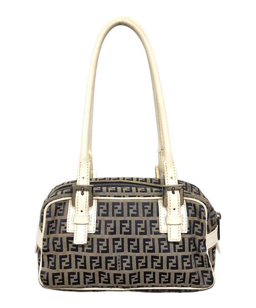 FENDI（フェンディ）FENDI (フェンディ) ハンドバッグ ベージュ・ネイビー・ホワイトの古着・服飾アイテム
