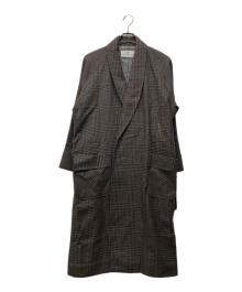 PIERRE BALMAIN（ピエール バルマン）の古着「ベルデットロングコート」｜ブラウン