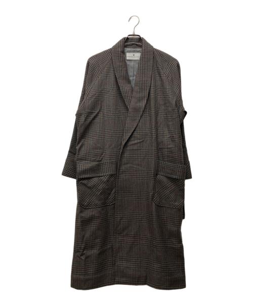 PIERRE BALMAIN（ピエール バルマン）PIERRE BALMAIN (ピエール バルマン) ベルデットロングコート ブラウン サイズ:Mの古着・服飾アイテム