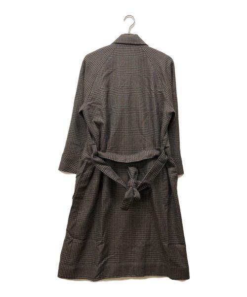 PIERRE BALMAIN（ピエール バルマン）PIERRE BALMAIN (ピエール バルマン) ベルデットロングコート ブラウン サイズ:Mの古着・服飾アイテム