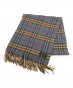 Burberry'sバーバリーズ）の古着「ノバチェックカシミヤマフラー」｜ブルー×ブラウン