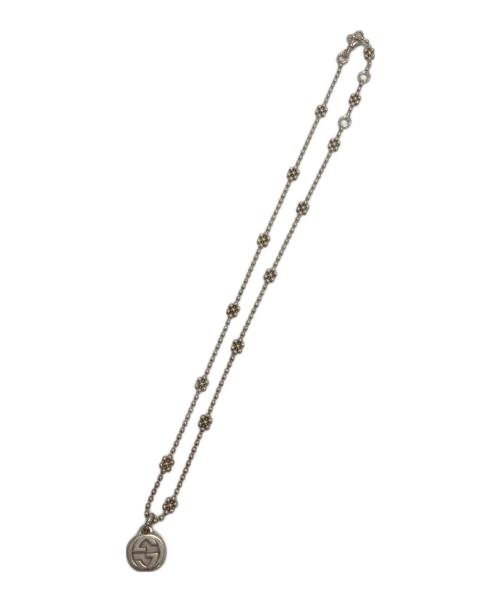 GUCCI（グッチ）GUCCI (グッチ) インターロッキングGフラワー型ボールチェーンネックレス シルバーの古着・服飾アイテム
