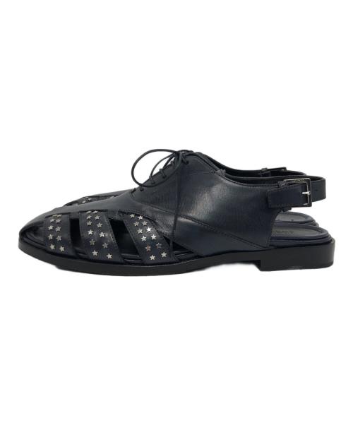 JIMMY CHOO（ジミーチュウ）JIMMY CHOO (ジミーチュウ) スタッズデザイングルカサンダル ブルー×ブラック サイズ:45の古着・服飾アイテム