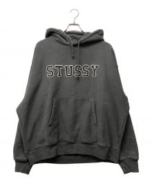 stussy（ステューシー）の古着「FELT APPLIQUE HOODIE」｜グレー