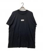 MM6 Maison Margielaエムエムシックスメゾンマルジェラ）の古着「ナンバリングロゴパッチクルーネック半袖Tシャツ」｜ブラック