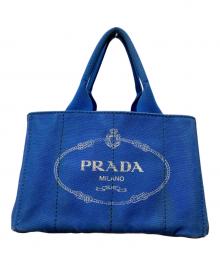 PRADA（プラダ）の古着「カナパキャンバストートバッグ」｜ブルー