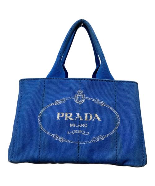 PRADA（プラダ）PRADA (プラダ) カナパキャンバストートバッグ ブルーの古着・服飾アイテム