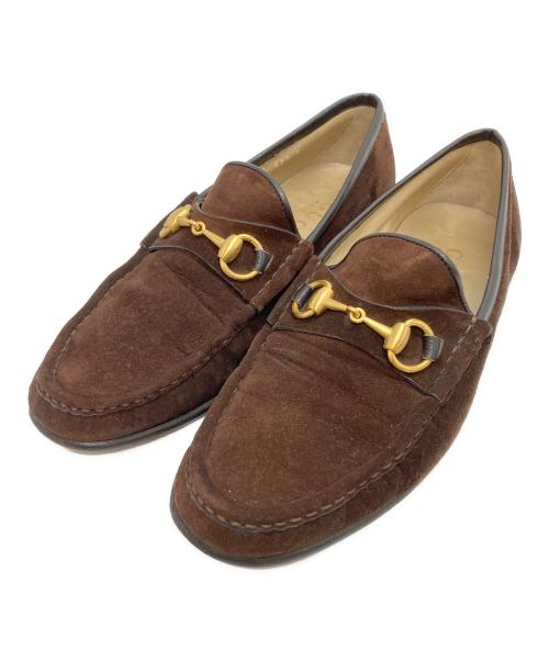 GUCCI（グッチ）GUCCI (グッチ) ホースビットスエードローファー ブラウン サイズ:41 1/2の古着・服飾アイテム