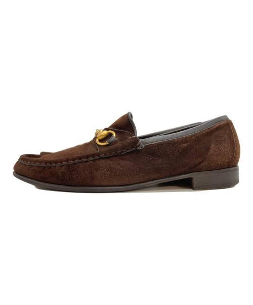 GUCCI（グッチ）GUCCI (グッチ) ホースビットスエードローファー ブラウン サイズ:41 1/2の古着・服飾アイテム