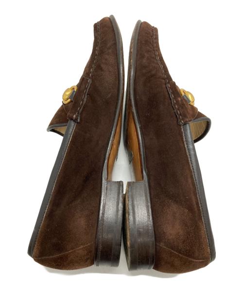 GUCCI（グッチ）GUCCI (グッチ) ホースビットスエードローファー ブラウン サイズ:41 1/2の古着・服飾アイテム