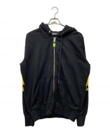 DIESEL（ディーゼル）の古着「アーチロゴバックプリントジップパーカー」｜ブラック
