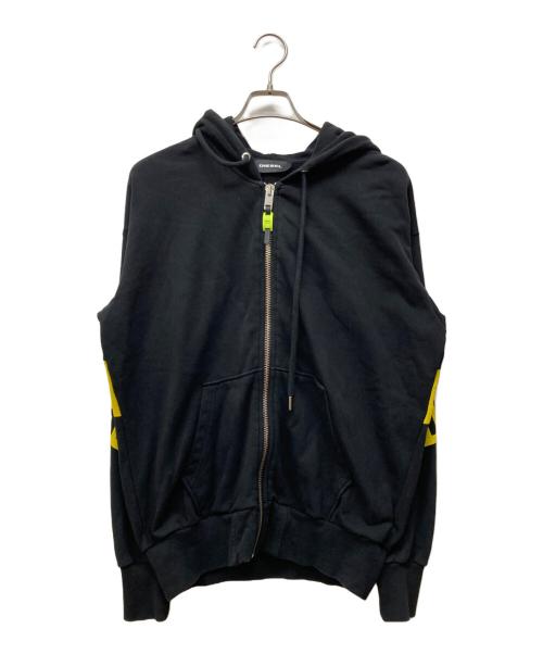 DIESEL（ディーゼル）DIESEL (ディーゼル) アーチロゴバックプリントジップパーカー ブラック サイズ:Sの古着・服飾アイテム
