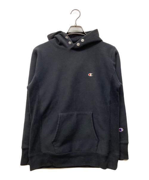 Champion REVERSE WEAVE（チャンピオン リバース ウィーブ）Champion REVERSE WEAVE (チャンピオン リバース ウィーブ) ストームシェル プルオーバー スウェットパーカー ブラック サイズ:Mの古着・服飾アイテム