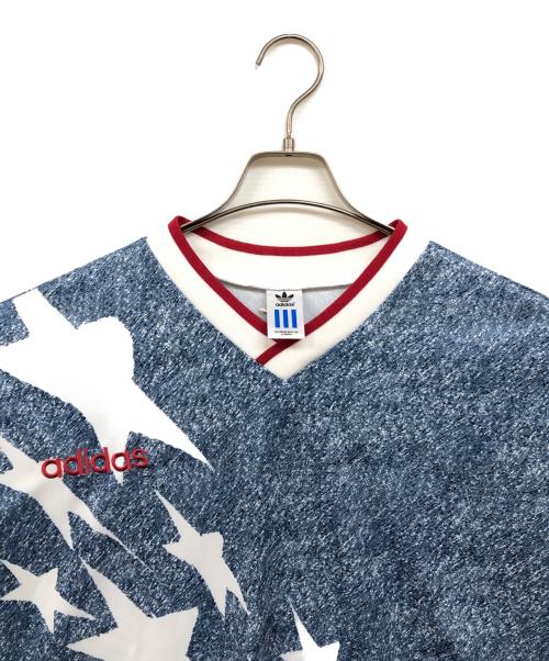 adidas（アディダス）adidas (アディダス) デニム グラフィック ジャージ ベージュ サイズ:3XLの古着・服飾アイテム