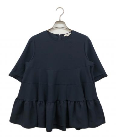 中古・古着通販】yori (ヨリ) 半袖ブラウス ネイビー サイズ:36 