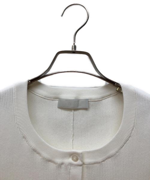 CELFORD（セルフォード）CELFORD (セルフォード) ラッフルフリルペプラムニットカーディガン ホワイト サイズ:Fの古着・服飾アイテム