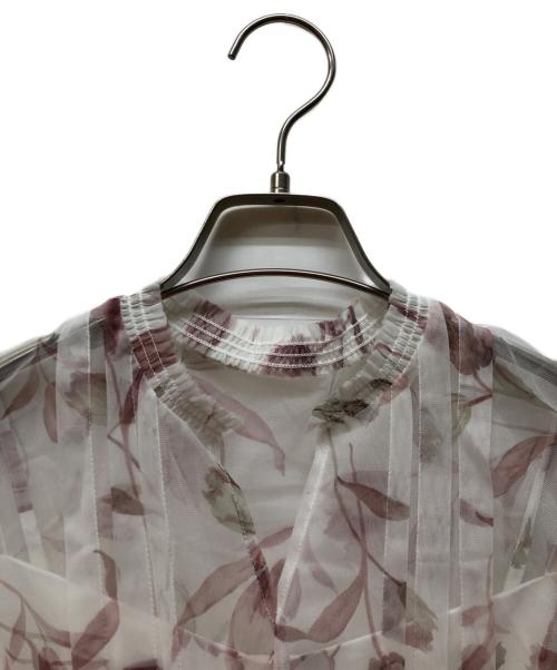CELFORD（セルフォード）CELFORD (セルフォード) レイヤードフラワープリントワンピース ホワイト×レッド サイズ:38の古着・服飾アイテム