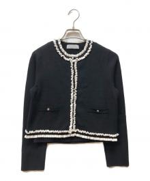 CELFORD（セルフォード）の古着「フリルトリムニットアンサンブル」｜ブラック