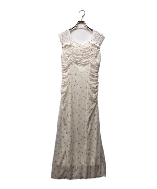 LILLIAN CARAT（リリアンカラット）LILLIAN CARAT (リリアンカラット) リトルフラワーチュールナローワンピース ホワイト サイズ:2の古着・服飾アイテム