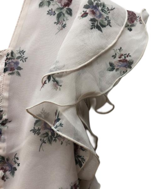 LAURA ASHLEY（ローラ アシュレイ）LAURA ASHLEY (ローラ アシュレイ) Rirandture (リランドチュール) ペプラムラッフルブラウス ピンク サイズ:2の古着・服飾アイテム
