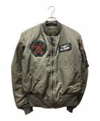 AVIREXアヴィレックス）の古着「MA-1ジャケット」｜カーキ