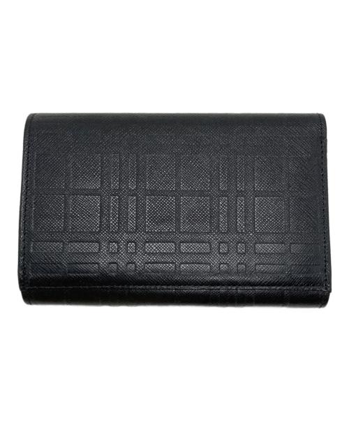 BURBERRY（バーバリー）BURBERRY (バーバリー) エンボスチェック３つ折り財布 ブラックの古着・服飾アイテム
