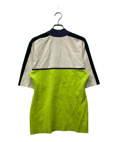 ENFOLD（エンフォルド）ENFOLD (エンフォルド) ZIP BICOLOR PULLOVER グリーン×ベージュ サイズ:38の古着・服飾アイテム