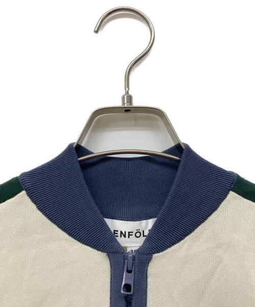 ENFOLD（エンフォルド）ENFOLD (エンフォルド) ZIP BICOLOR PULLOVER グリーン×ベージュ サイズ:38の古着・服飾アイテム