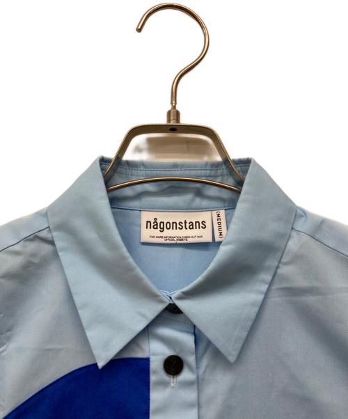 nagonstans（ナゴンスタンス）nagonstans (ナゴンスタンス) dot-motif shirt ブルー サイズ:Mの古着・服飾アイテム