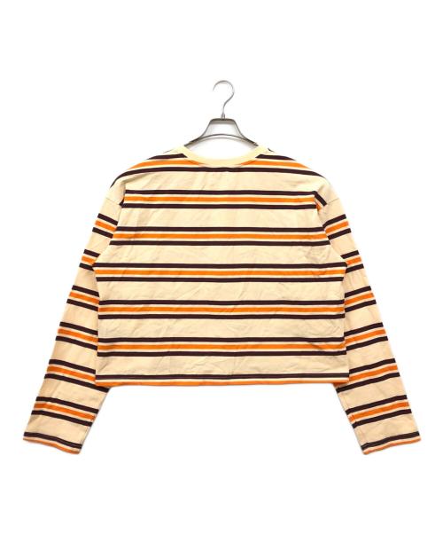 YOOU（ユー）YOOU (ユー) ヘンリーネックボーダーカットソー ベージュ サイズ:Mの古着・服飾アイテム